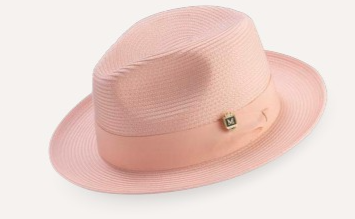 Montique Men's Fashion Straw Fedora Hat - Solid Color