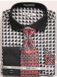 Daniel Ellissa Men's French Cuff Shirt Set - Large Geometric
