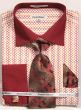 Daniel Ellissa Men's French Cuff Shirt Set - Colorful Weave Pattern