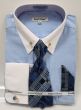 Blue Mens Shirts Dress Shirts and Collar Pin and Cufflinks
