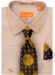 Karl Knox Men's French Cuff Fashion Striped Shirt Set - Dot Tie
