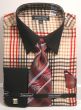 Avanti Uomo Men's French Cuff Shirt Set - Burberry Check