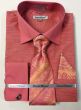 Daniel Ellissa Men's Outlet French Cuff Dress Shirt Set - Textured Solid