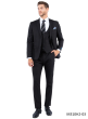 Black Suit Men's Three Piece Suits Nailhead Fabric
