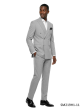 Light Grey Pinstripe Suits Modern Fit Suits for Men Double Breasted Suit