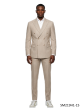 Tan Pinstripe Suits Modern Fit Suits for Men Double Breasted Suit