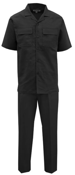 Black Linen Leisure Suit Clothing Men's Two Piece Pants Sets
