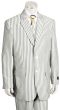 Canto Men's Outlet 3 Piece Poly-Rayon Seersucker Suit - Notch Lapel