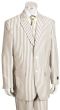 Canto Men's Outlet 3 Piece Poly-Rayon Seersucker Suit - Notch Lapel