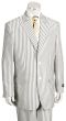Canto Men's Outlet 3 Piece Poly-Rayon Seersucker Suit - Peak Lapel
