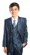 Tazio Boy's 5 Piece Suit Vested w/Shirt, Tie & Hanky - Sharkskin