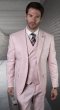 Statement Men's Outlet 3 Piece 100% Wool Fashion Suit - Soft Textured Solid