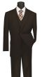 Vinci Men's 3 Piece Wool Feel Executive Suit - Pinstripe