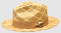 Bruno Capelo Men's Fedora Style Straw Hat - Cross Stitch Weave