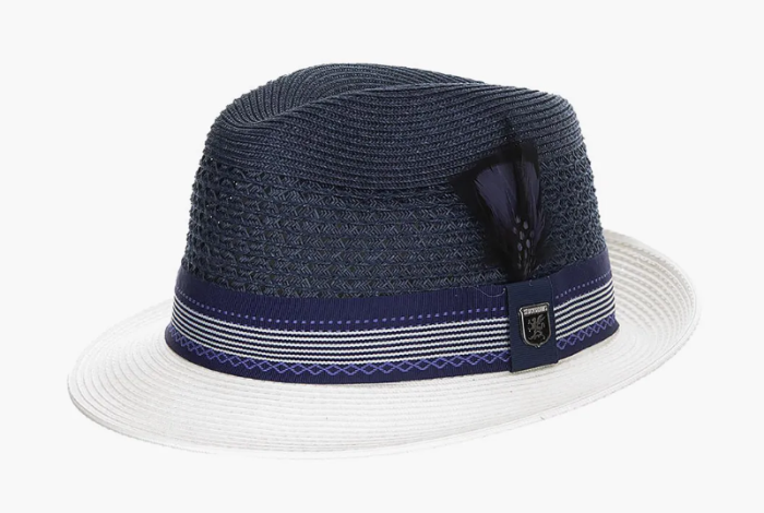 Indigo Fedora Hat for Men Braided Straw Hats