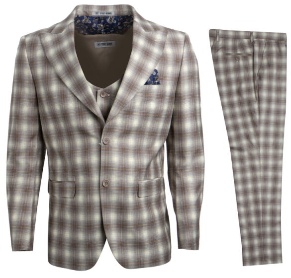 Stacy Adams Mens Windowpane Suit Power Blue main image 1