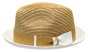 Bruno Capelo Men's Fedora Style Straw Hat - White Accents