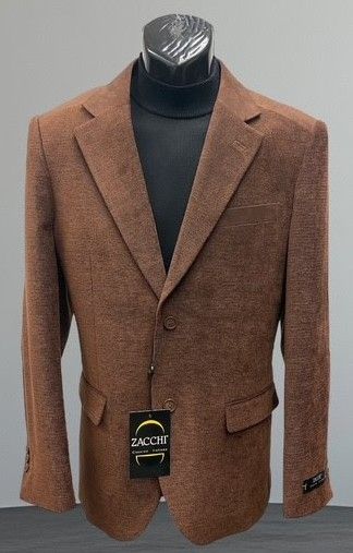 Cognac Chenille Blazer Sports Jacket for Men