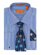 Karl Knox Men's French Cuff Shirt Set - Pinstripe