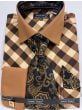 Avanti Uomo Men's Outlet French Cuff Dress Shirt Set - Smooth Triple Tone