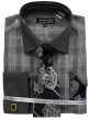 Avanti Uomo Men's French Cuff Shirt Set - Glen Check with Solid Collar