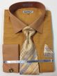 Daniel Ellissa Men's Outlet French Cuff Dress Shirt Set - Textured Solid