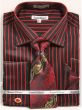 Daniel Ellissa Men's Outlet French Cuff Shirt Set - Bold Stripes