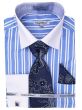 Daniel Ellissa Men's Outlet French Cuff Shirt Set - Twin Stripes
