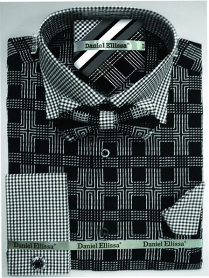 Daniel Ellissa Men's French Cuff Shirt Wine