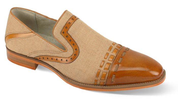 Giovanni Men's Slip On Dress Shoe - Leather Accent  