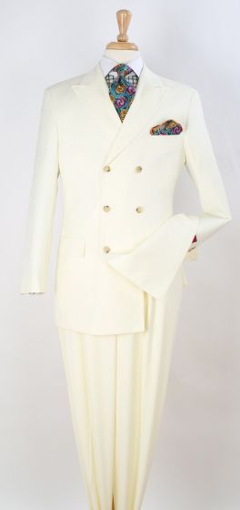 Apollo King Men's 2pc Double Breasted Suit - Wide Peak Lapel