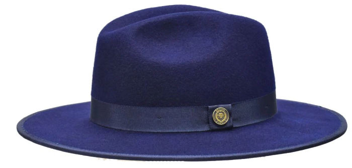 Bruno Capelo Men's Australian Wool Fedora Hat - 3 Inch Wide Brim