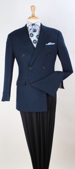 Apollo King Men's 100% Wool Sport Coat - Fashion Double Breasted