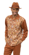 Caramel Montique Men's Luxury Baroque Pattern