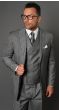 Statement Men's 3 Piece 100% Wool Suit - Fashion Pinstripe