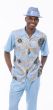 Light Blue Walking Suit Matching Sets for Men