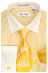 Karl Knox Men's French Cuff Shirt Set - Elegant Flowers