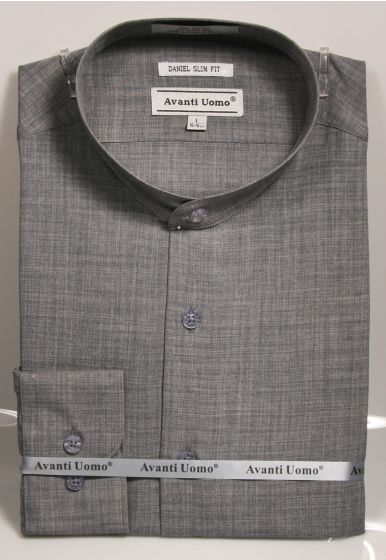 Avanti Uomo Men's Outlet Slim Fit Dress Shirt Set - Banded Collar