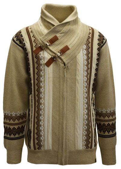 Silversilk Men's Sweater - Double Buckle Collar