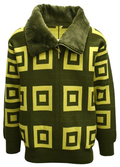 Silversilk Men's Sweater - Concentric Squares