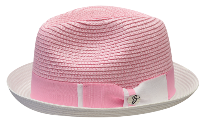 Bruno Capelo Men's Fedora Style Straw Hat - White Accents