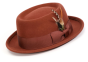 Cognac Pork Pie Wool Felt Hat in Solid Color