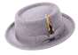 Grey Pork Pie Wool Felt Hat in Solid Color