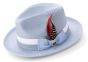 Montique Men's Fedora Style Straw Hat - Two-Toned Ribbon Band