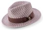Montique Men's Fedora Style Straw Hat - Woven Patterned