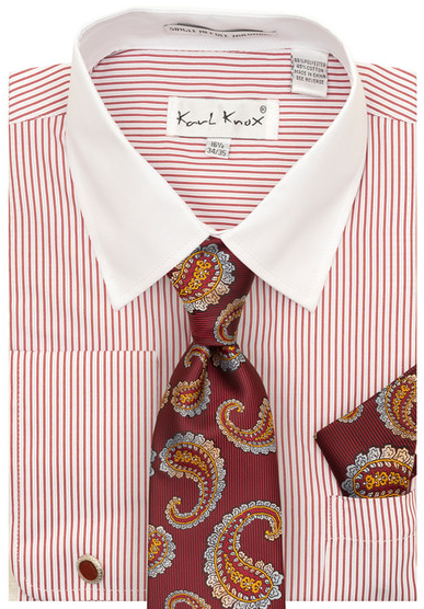 Karl Knox Men's French Cuff Shirt Set - Floral Jacquard