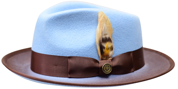Bruno Capelo Men's 100% Australian Wool Felt Fedora Hat - Snap Brim