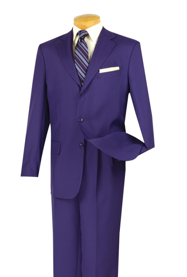 Vinci Men's 2 Piece Poplin Discount Suit - 4 Button Jacket