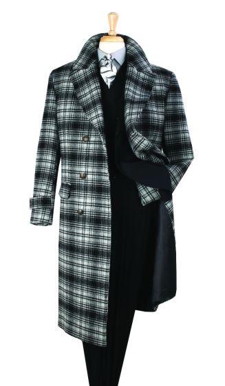 Veno Giovanni Men's Full Length Top Coat - Wide Fashion Lapel