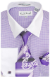 Karl Knox Men's French Cuff Shirt Set - Light Checker